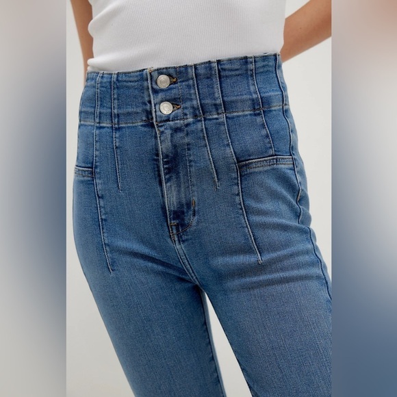 FREE PEOPLE Jayde Jeans in Sunburst Blue 28 - Picture 7 of 12